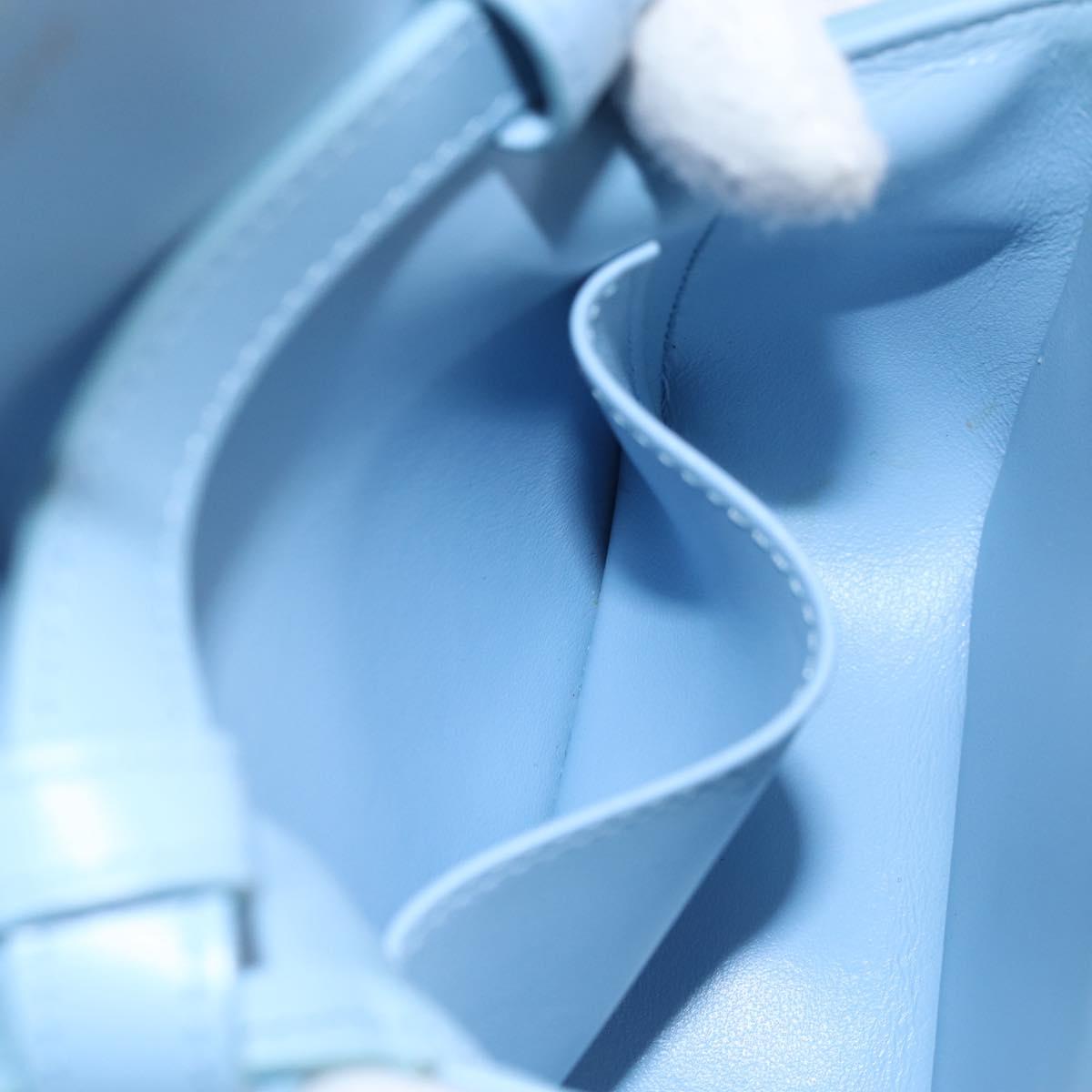 CELINE Triomphe Mini Claude Shoulder Bag Leather Light Blue Auth 209947V