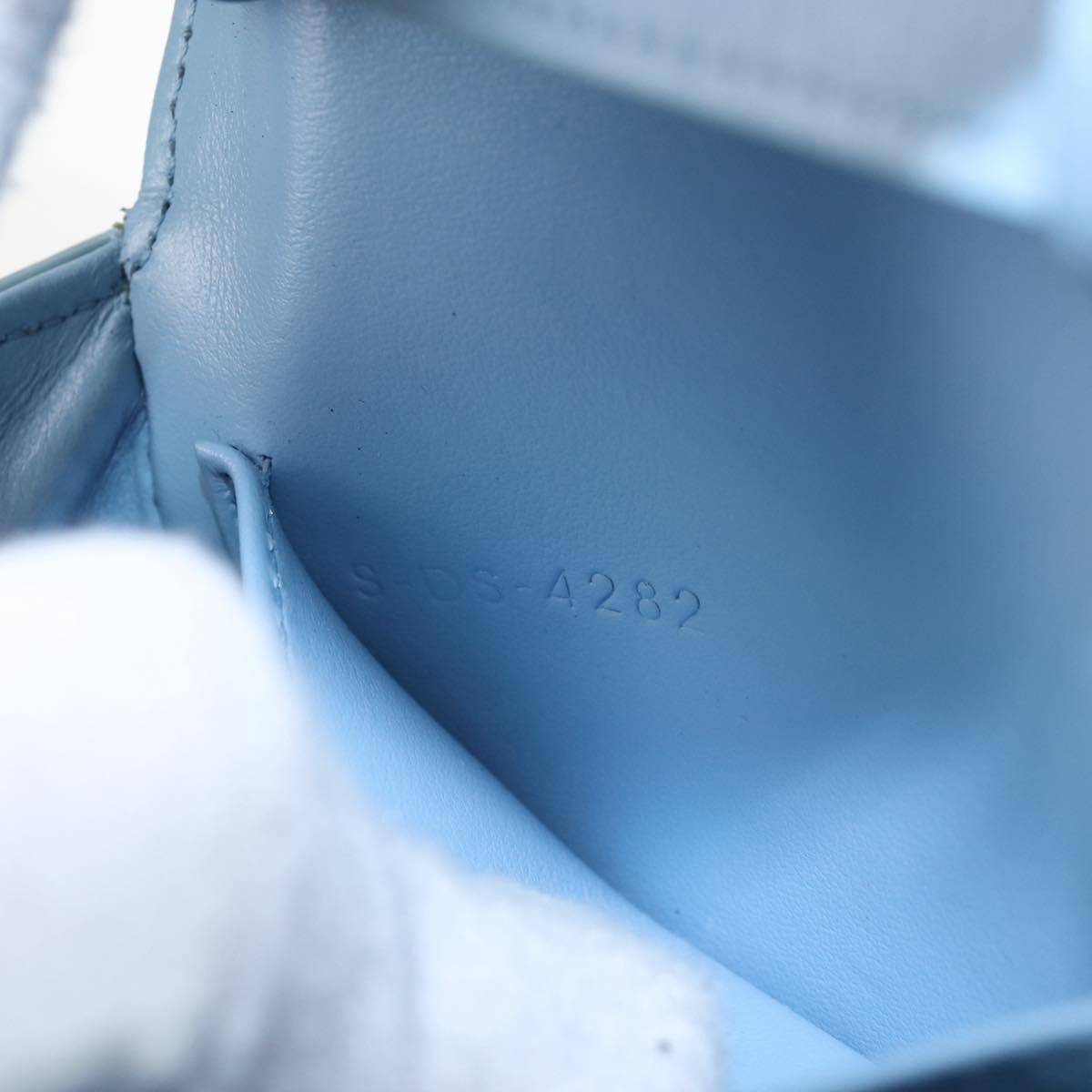 CELINE Triomphe Mini Claude Shoulder Bag Leather Light Blue Auth 209947V