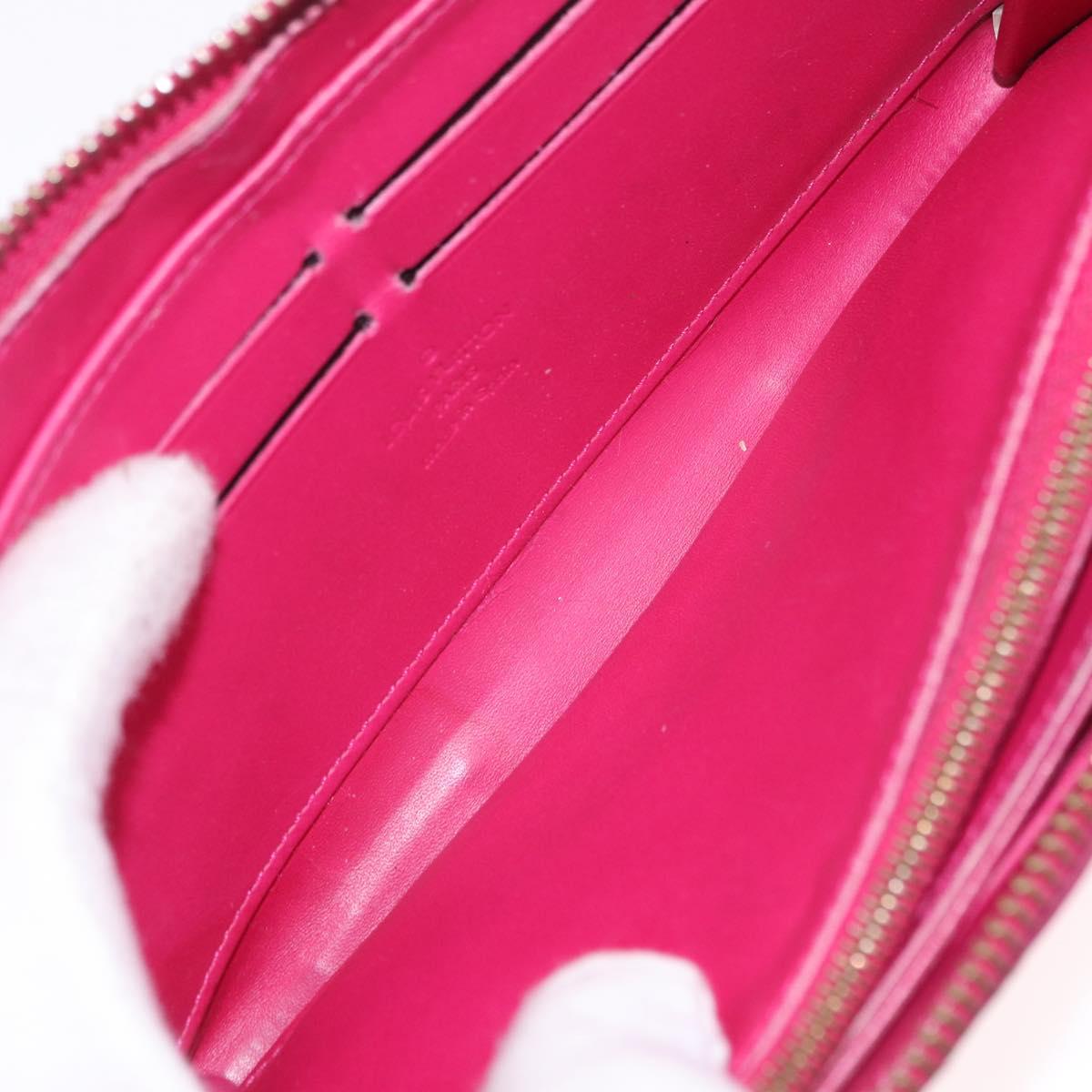 LOUIS VUITTON Monogram Vernis Ikat Flower Zippy Wallet Pink M90019 Auth 209948A