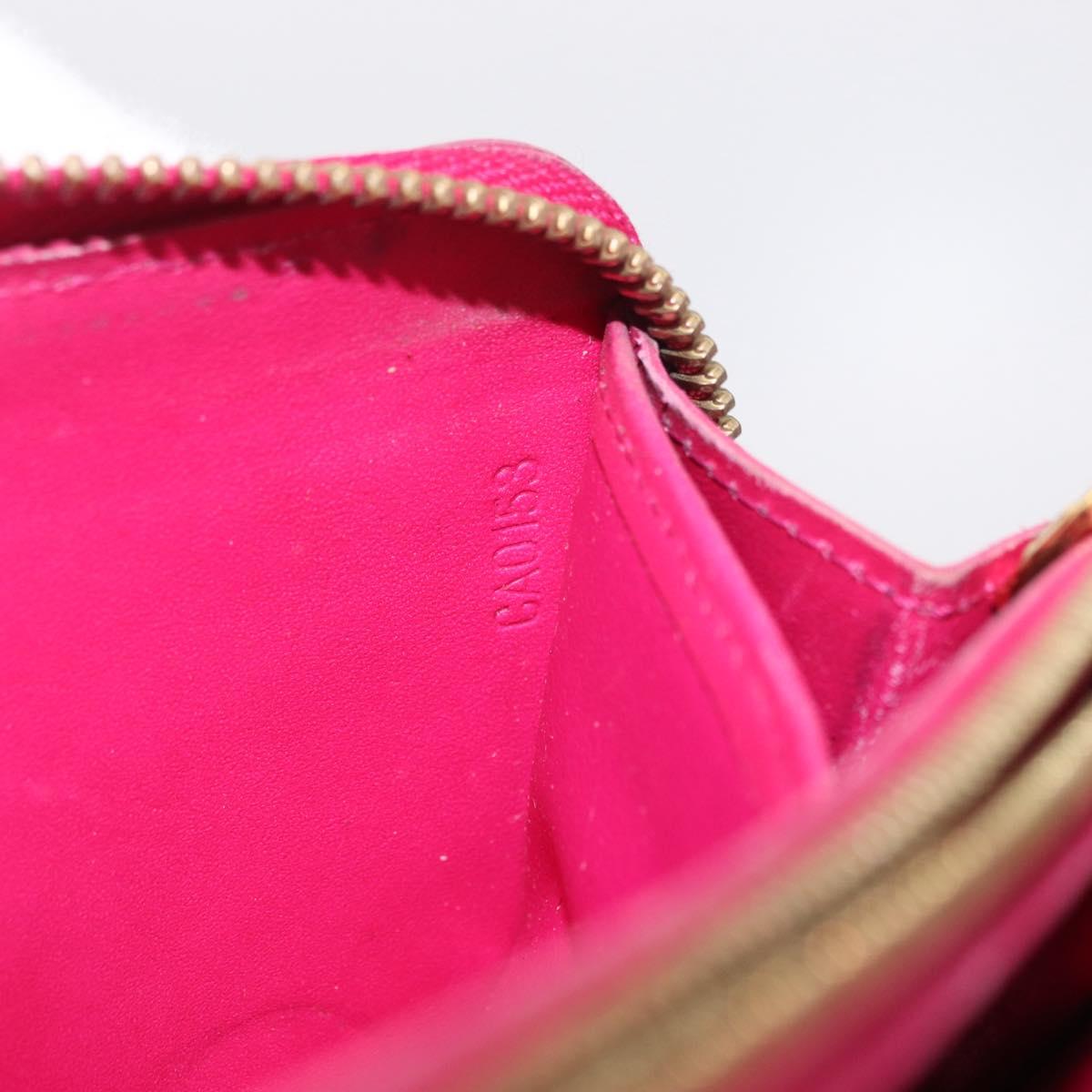 LOUIS VUITTON Monogram Vernis Ikat Flower Zippy Wallet Pink M90019 Auth 209948A