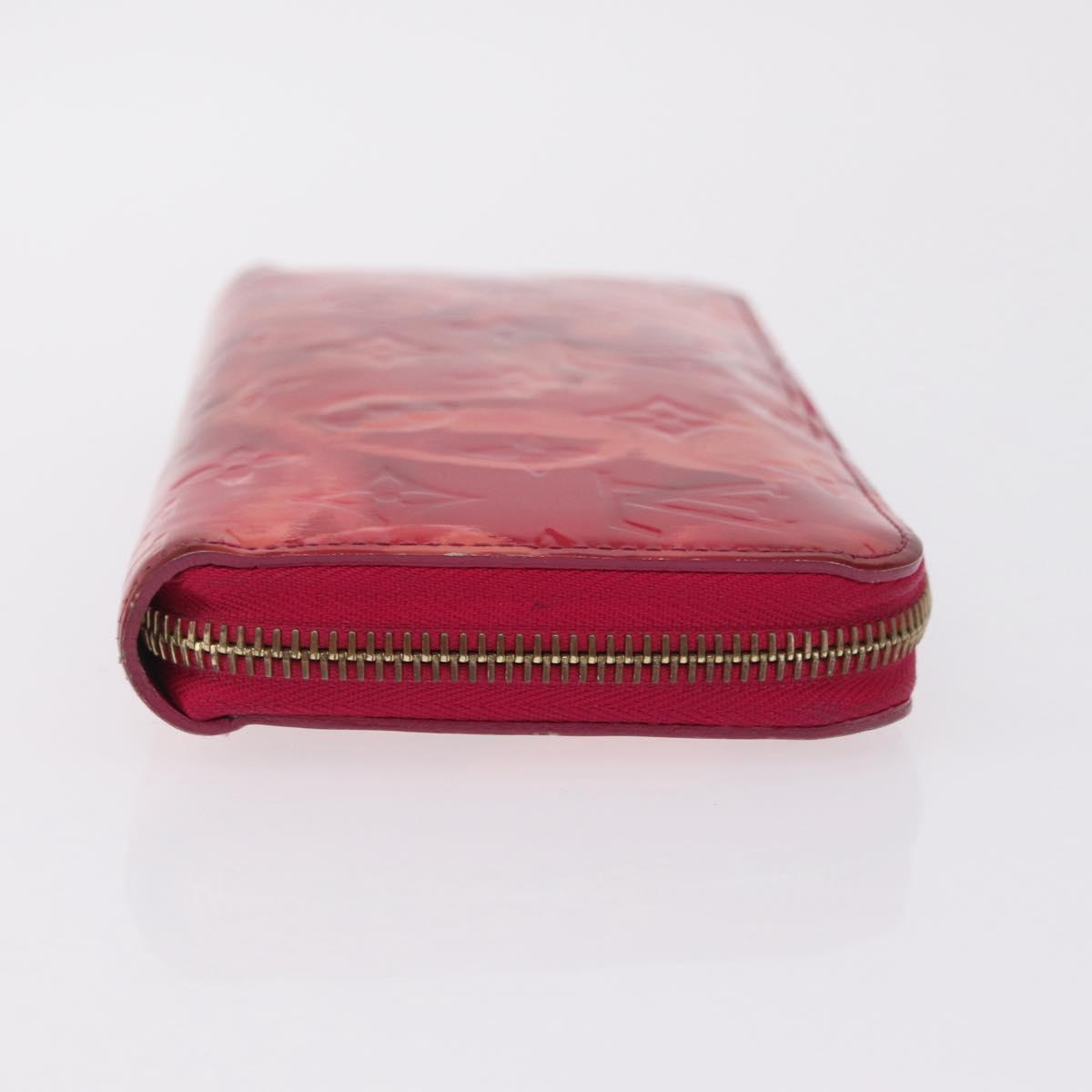 LOUIS VUITTON Monogram Vernis Ikat Flower Zippy Wallet Pink M90019 Auth 209948A