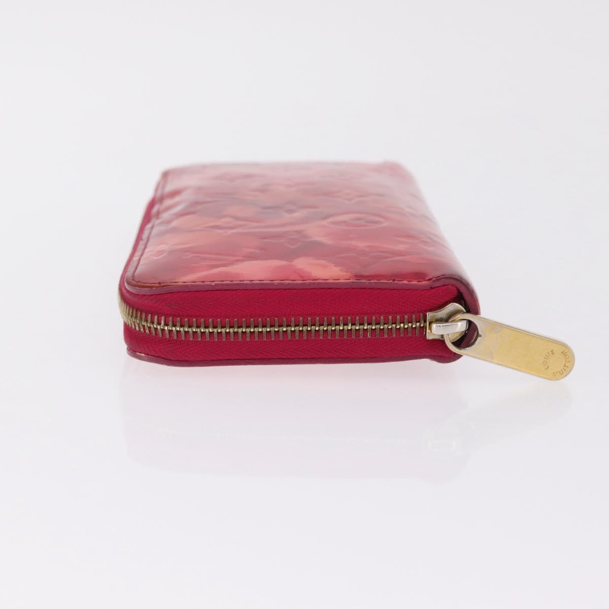 LOUIS VUITTON Monogram Vernis Ikat Flower Zippy Wallet Pink M90019 Auth 209948A