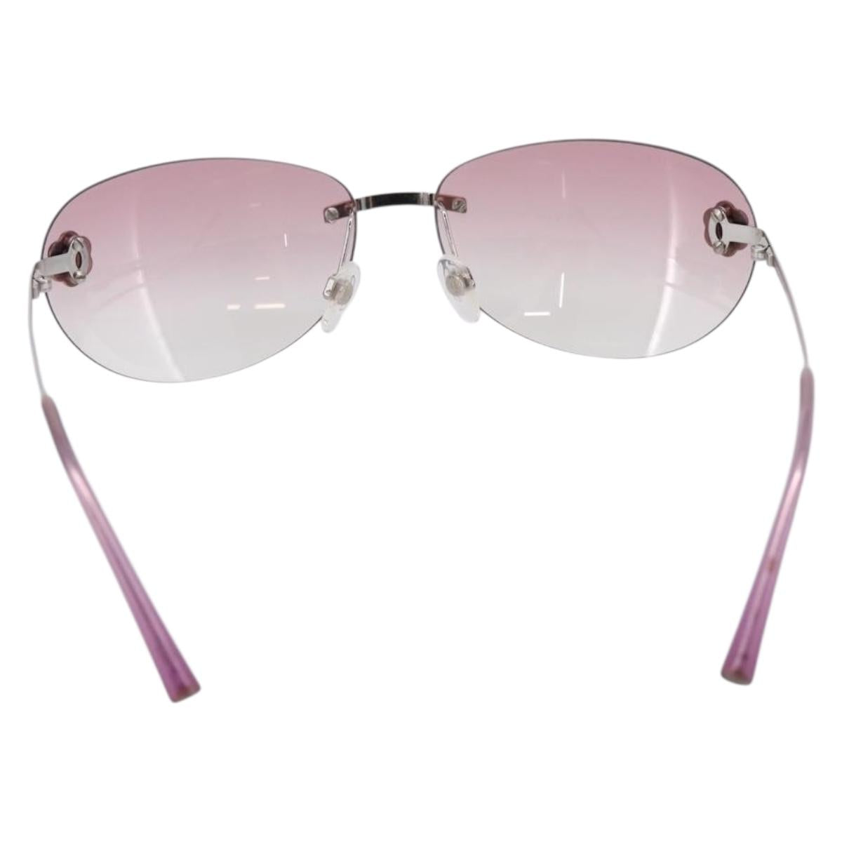 CHANEL Camelia Sunglasses Metal Pink CC Auth 209949V