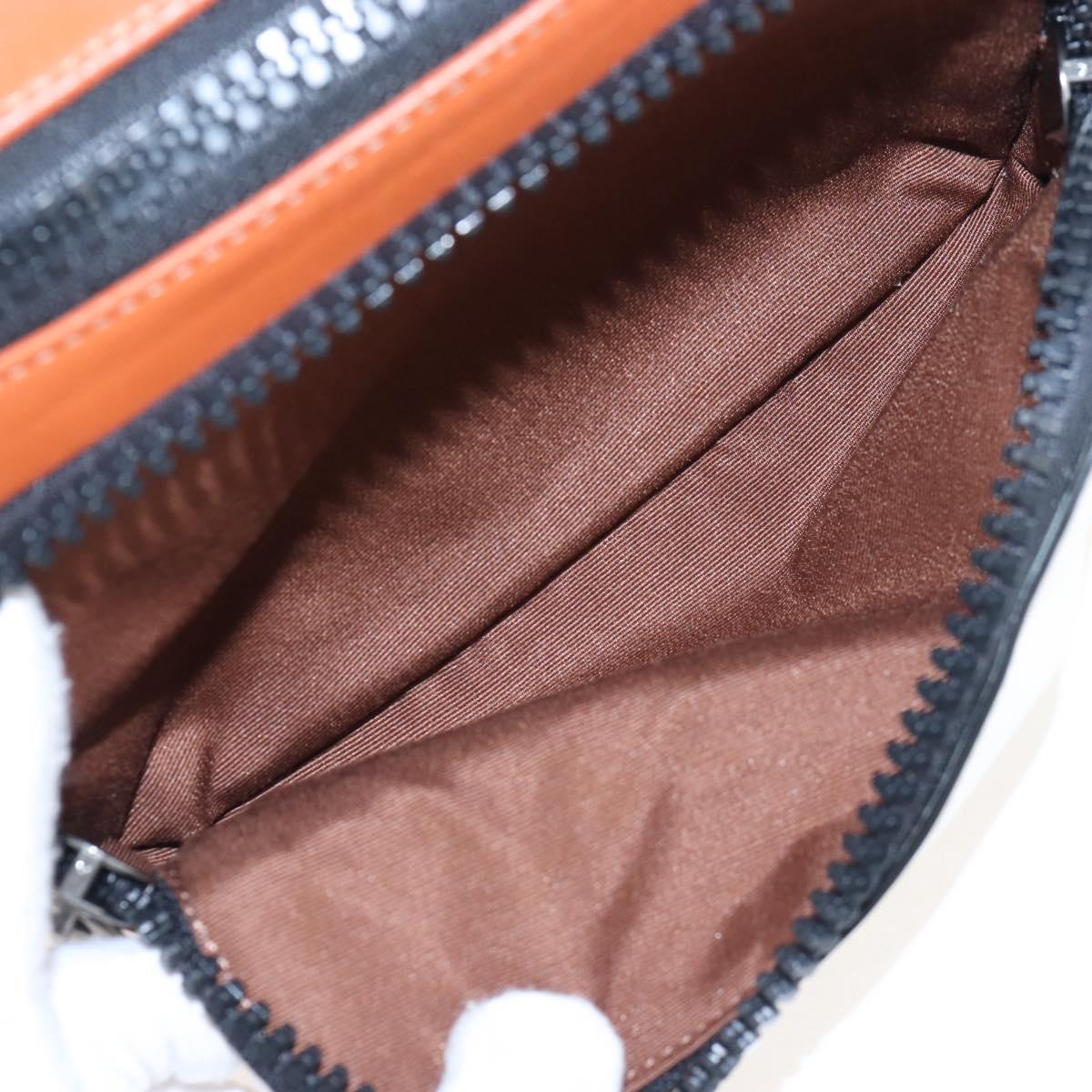 Coach Body Bag Leather Brown White Auth 209957A