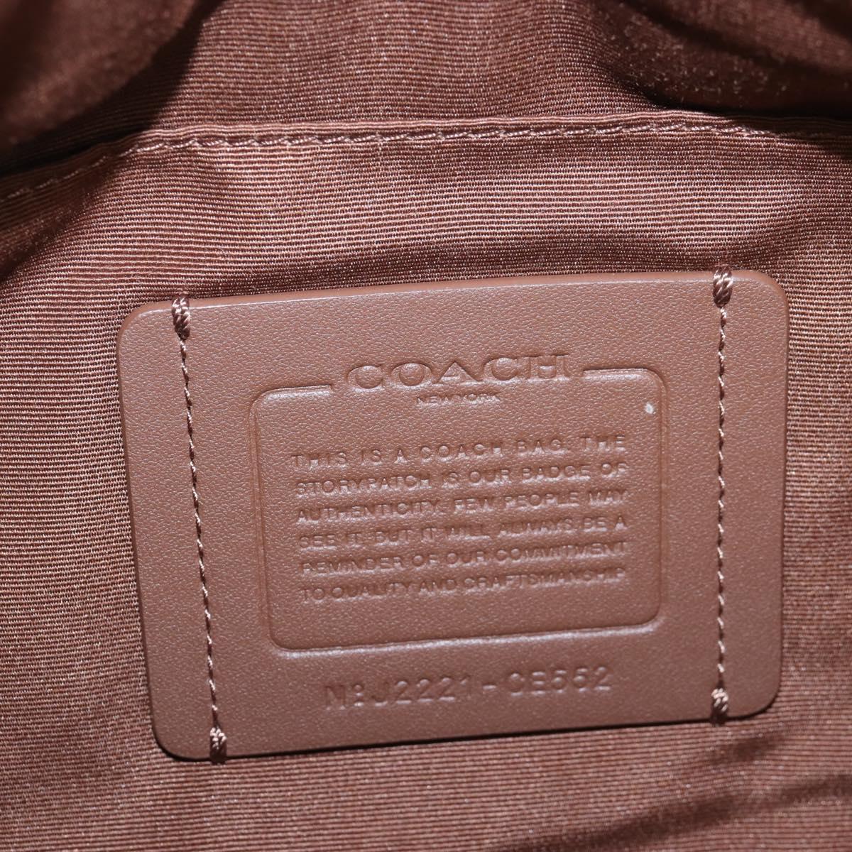 Coach Body Bag Leather Brown White Auth 209957A
