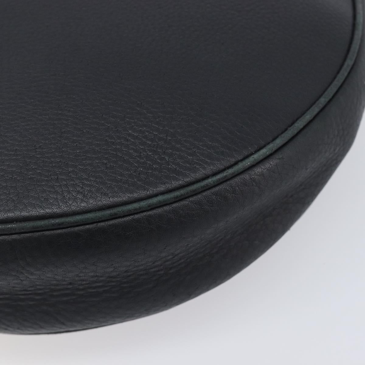 Salvatore Ferragamo Gancini Shoulder Bag Leather Black Gold Auth 209958A
