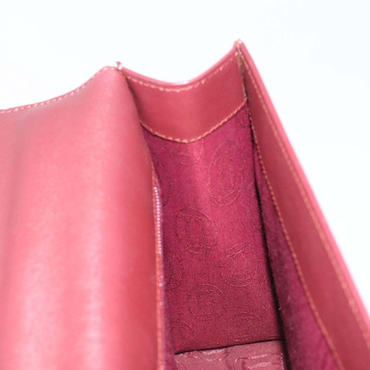 Cartier Must Line Hand Bag Leather Bordeaux Gold Auth 209960
