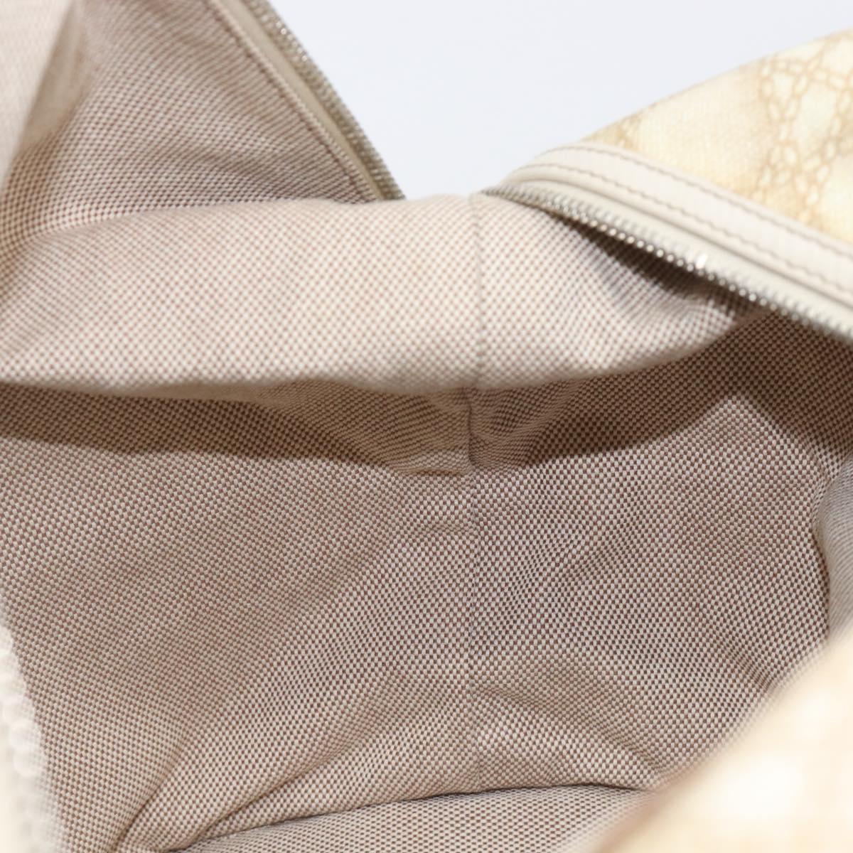 Christian Dior Panarea Hand Bag Canvas Ivory Silver Auth 209976A
