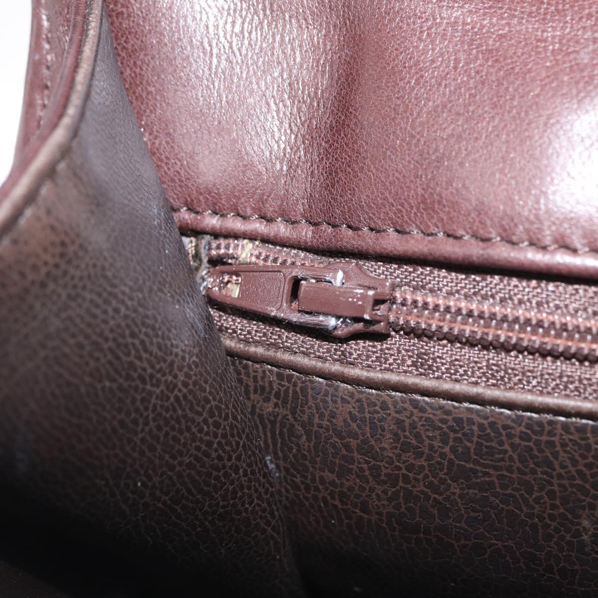 Bally Hand Bag Leather 2way Brown Gold Auth 209977