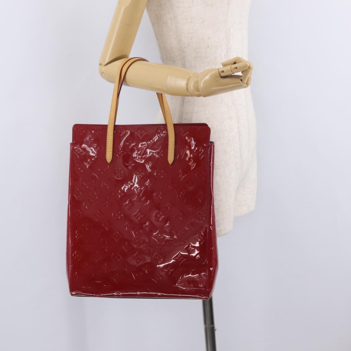 LOUIS VUITTON Monogram Vernis Reade MM Hand Bag Rose Andian LV Auth 209981