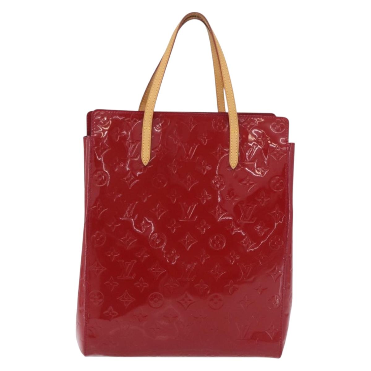 LOUIS VUITTON Monogram Vernis Reade MM Hand Bag Rose Andian LV Auth 209981