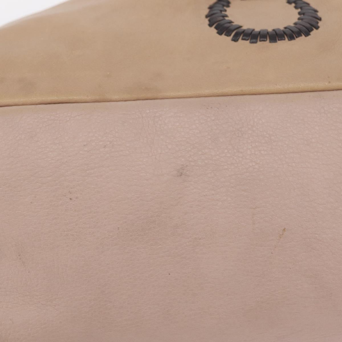 Salvatore Ferragamo Gancini Shoulder Bag Leather Beige Auth 209985