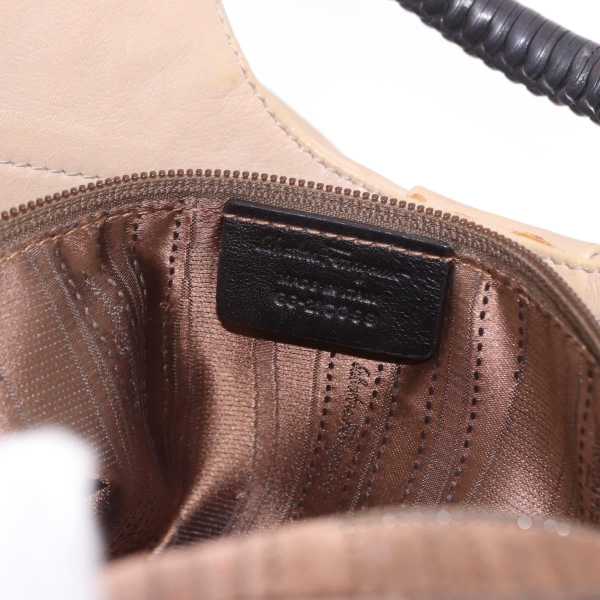 Salvatore Ferragamo Gancini Shoulder Bag Leather Beige Auth 209985