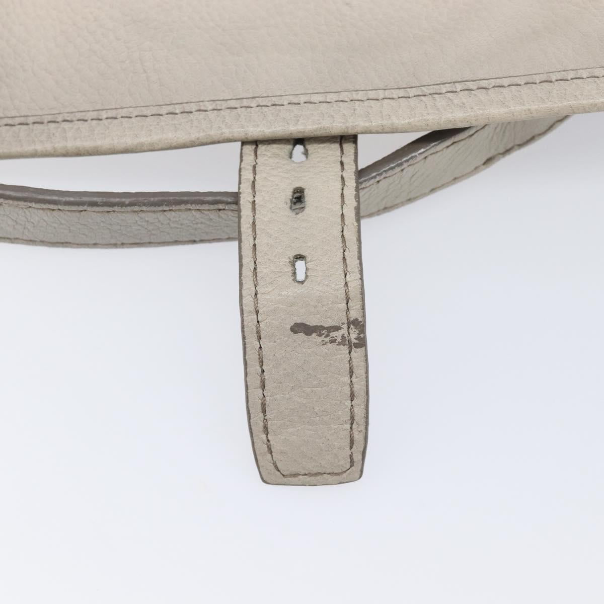 PRADA Chain Shoulder Bag Vittero Dino Leather Beige Gold Auth 209990A