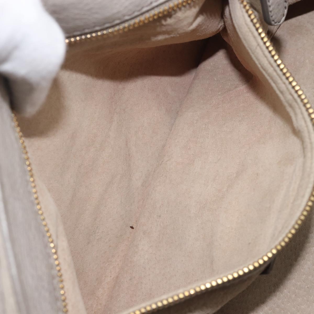 PRADA Chain Shoulder Bag Vittero Dino Leather Beige Gold Auth 209990A