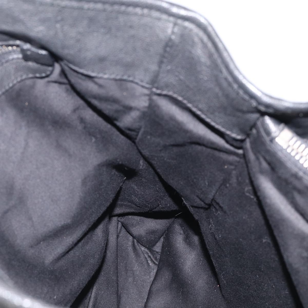 Miu Miu Tote Bag Leather Black Silver Auth 209991V