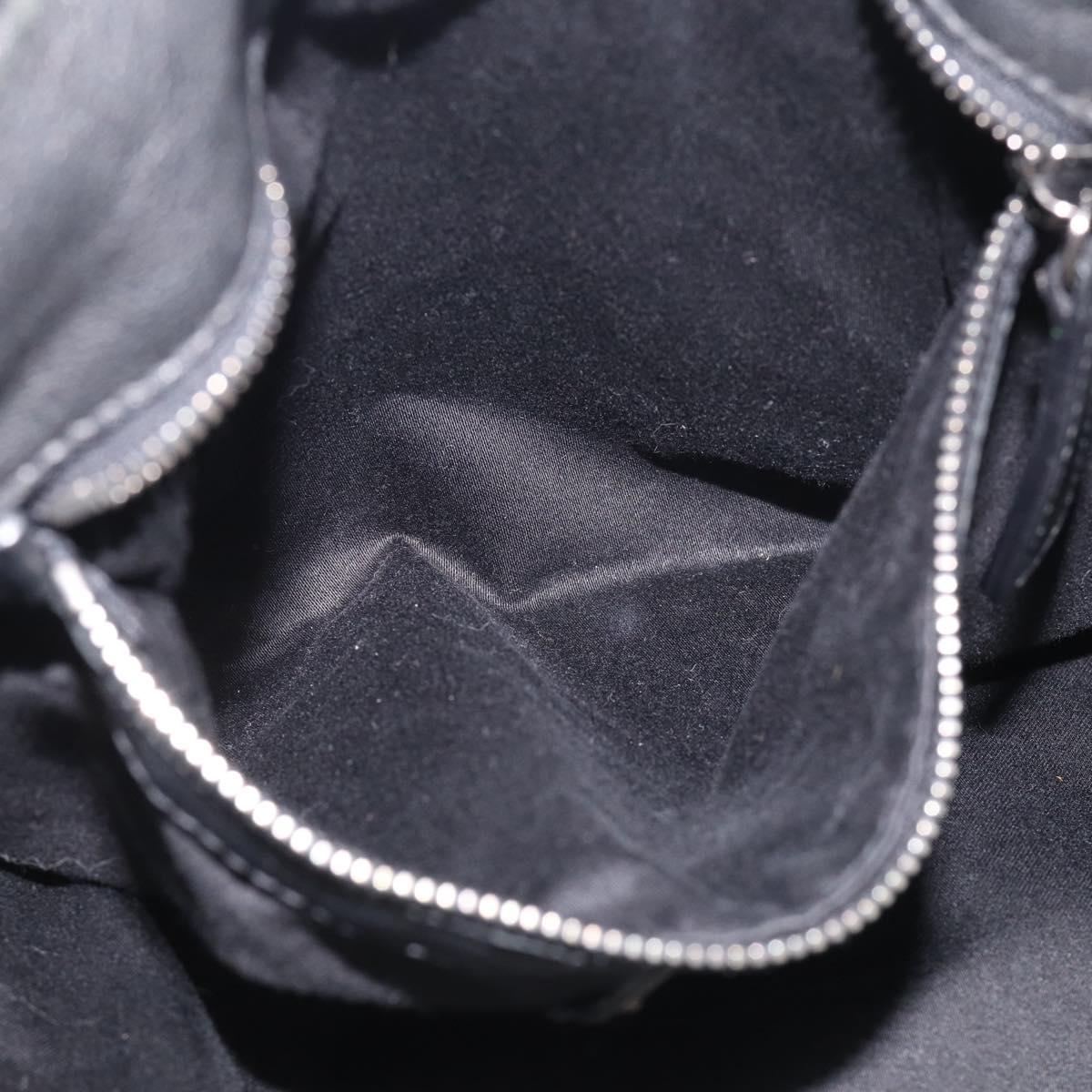 Miu Miu Tote Bag Leather Black Silver Auth 209991V
