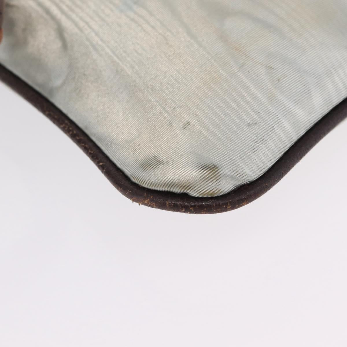 LOEWE Hand Bag PVC Canvas Gray Gold Auth 209998