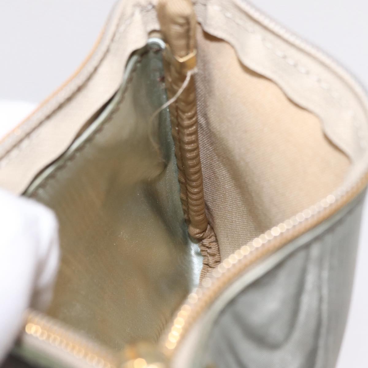 LOEWE Hand Bag PVC Canvas Gray Gold Auth 209998