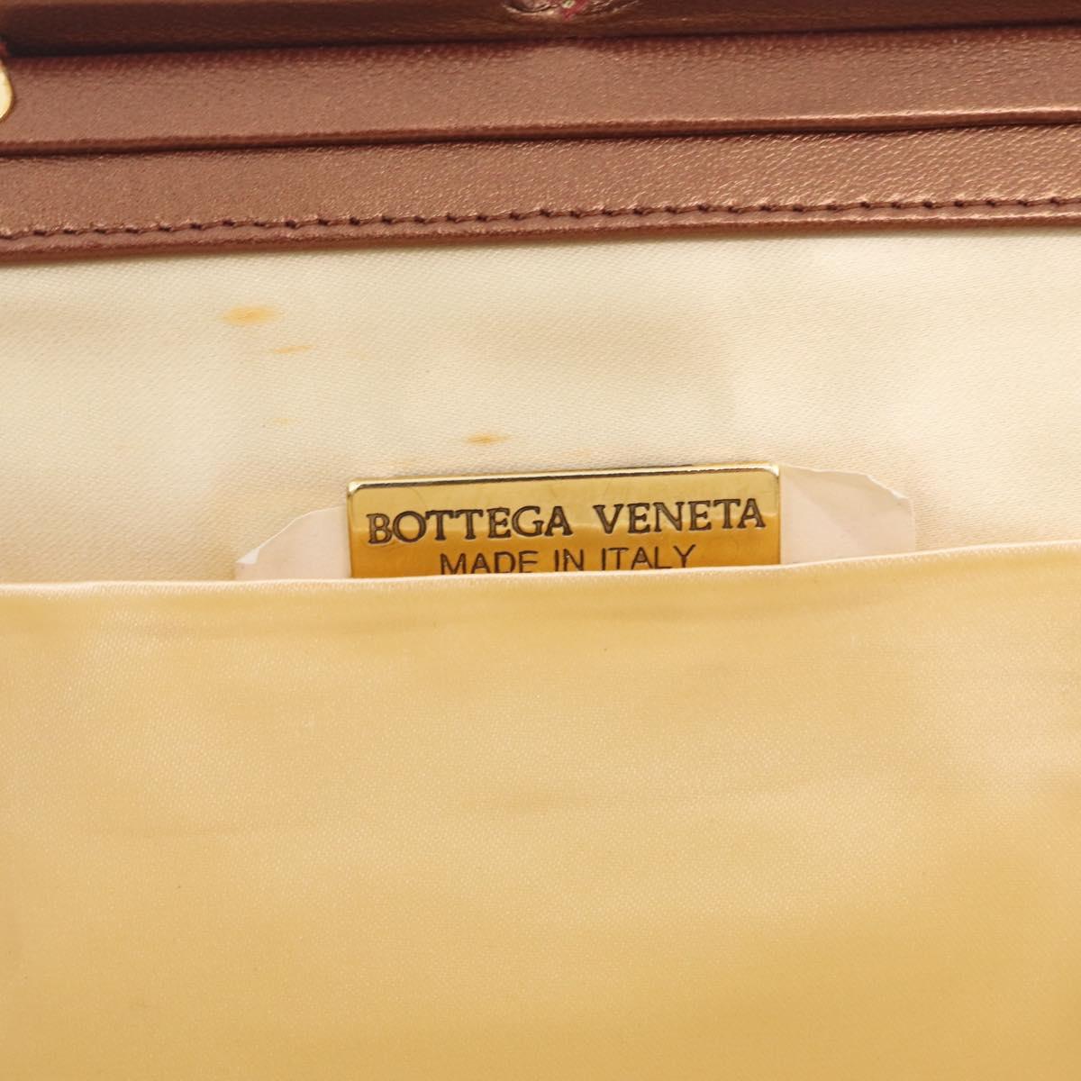 Bottega Veneta INTRECCIATO Hand Bag Leather Bronze Gold Auth 210000V