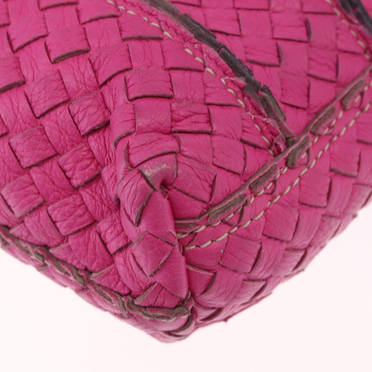 Bottega Veneta INTRECCIATO Hand Bag Leather 2way Pink Auth 210001A