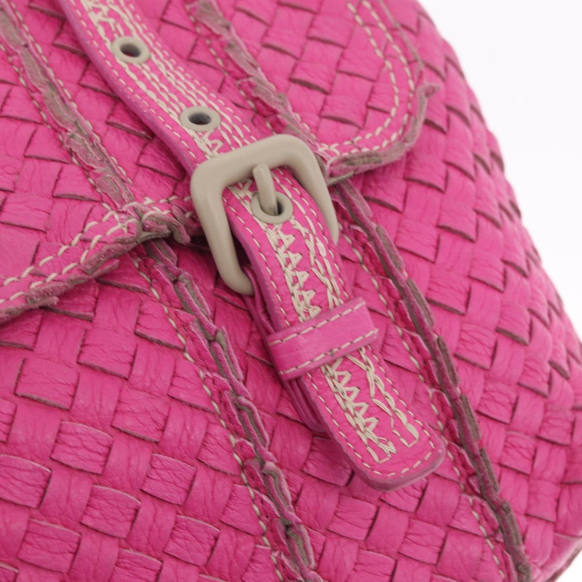 Bottega Veneta INTRECCIATO Hand Bag Leather 2way Pink Auth 210001A