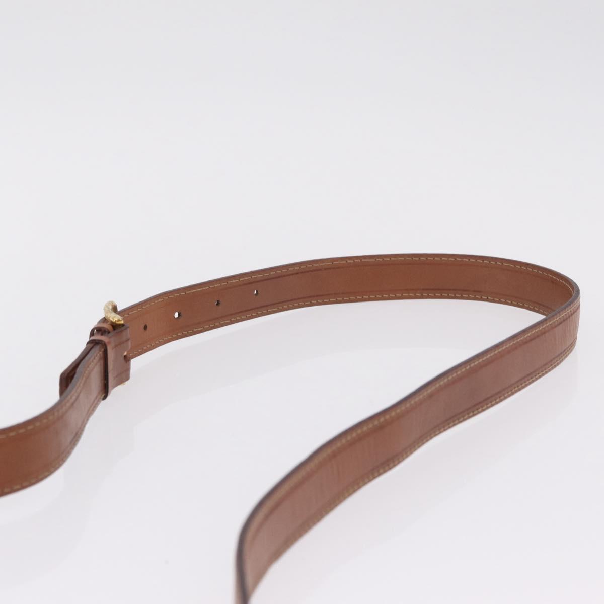 CELINE Macadam Canvas Shoulder Bag PVC Leather Brown Gold Auth 210003