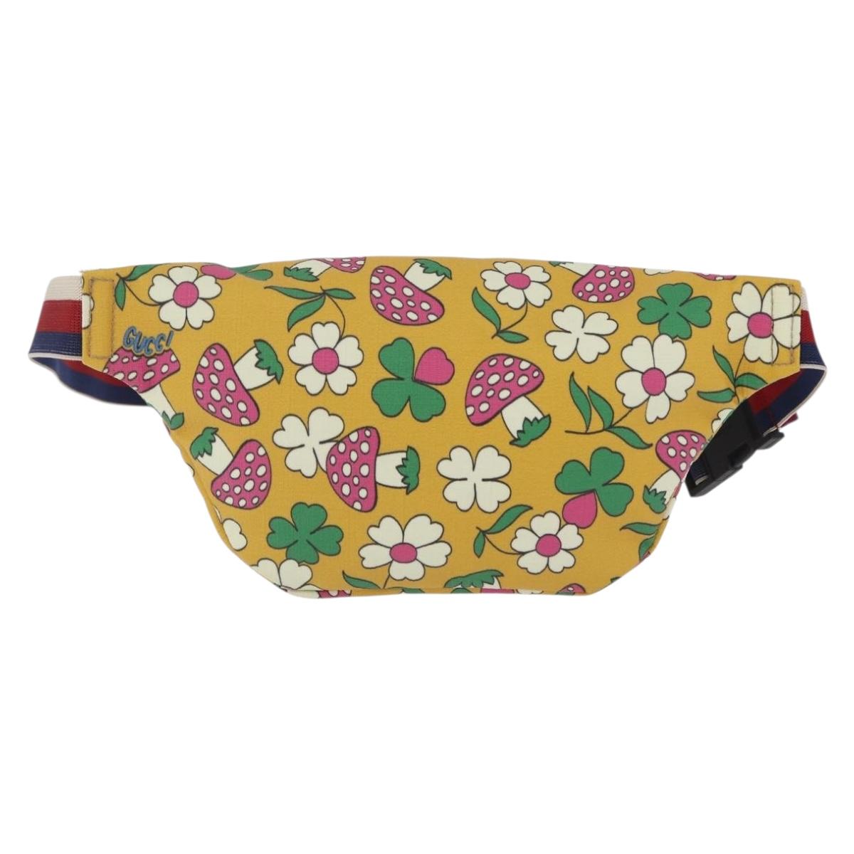 GUCCI Children's Body Bag PVC Yellow Silver 502095 Auth 210005M