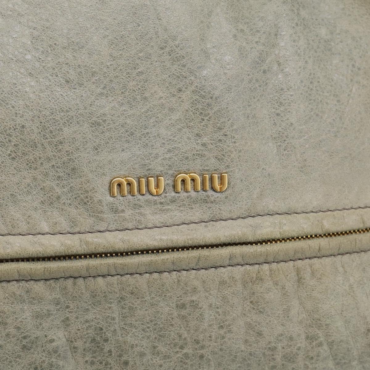 Miu Miu Shoulder Bag Vitellolux 2way Light Blue Gold Auth 210007A