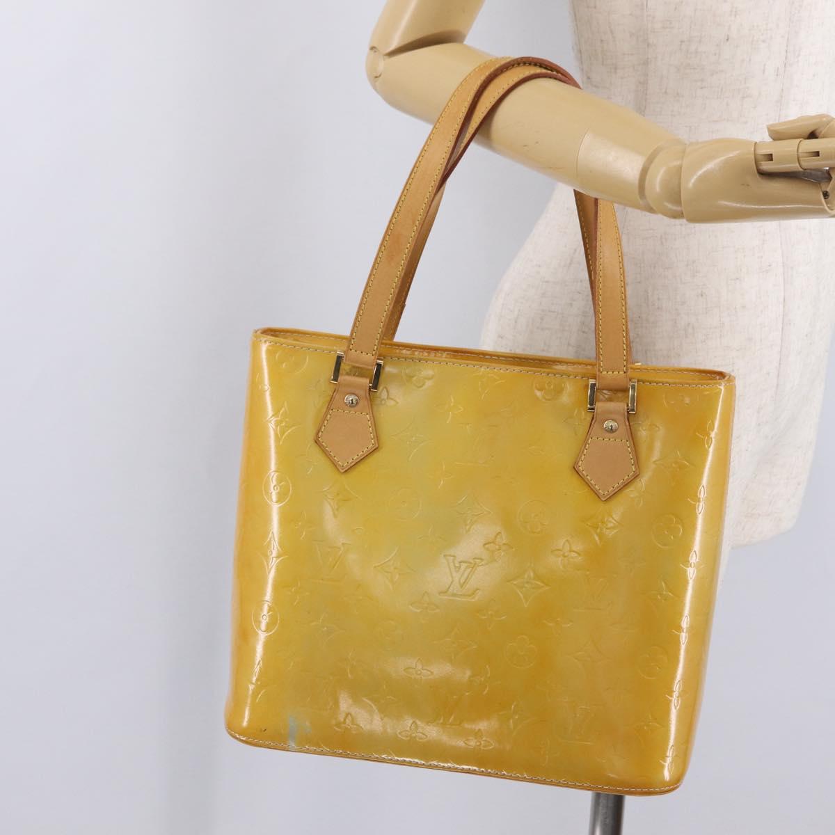 LOUIS VUITTON Monogram Vernis Houston Hand Bag Gris M91053 LV Auth 210014