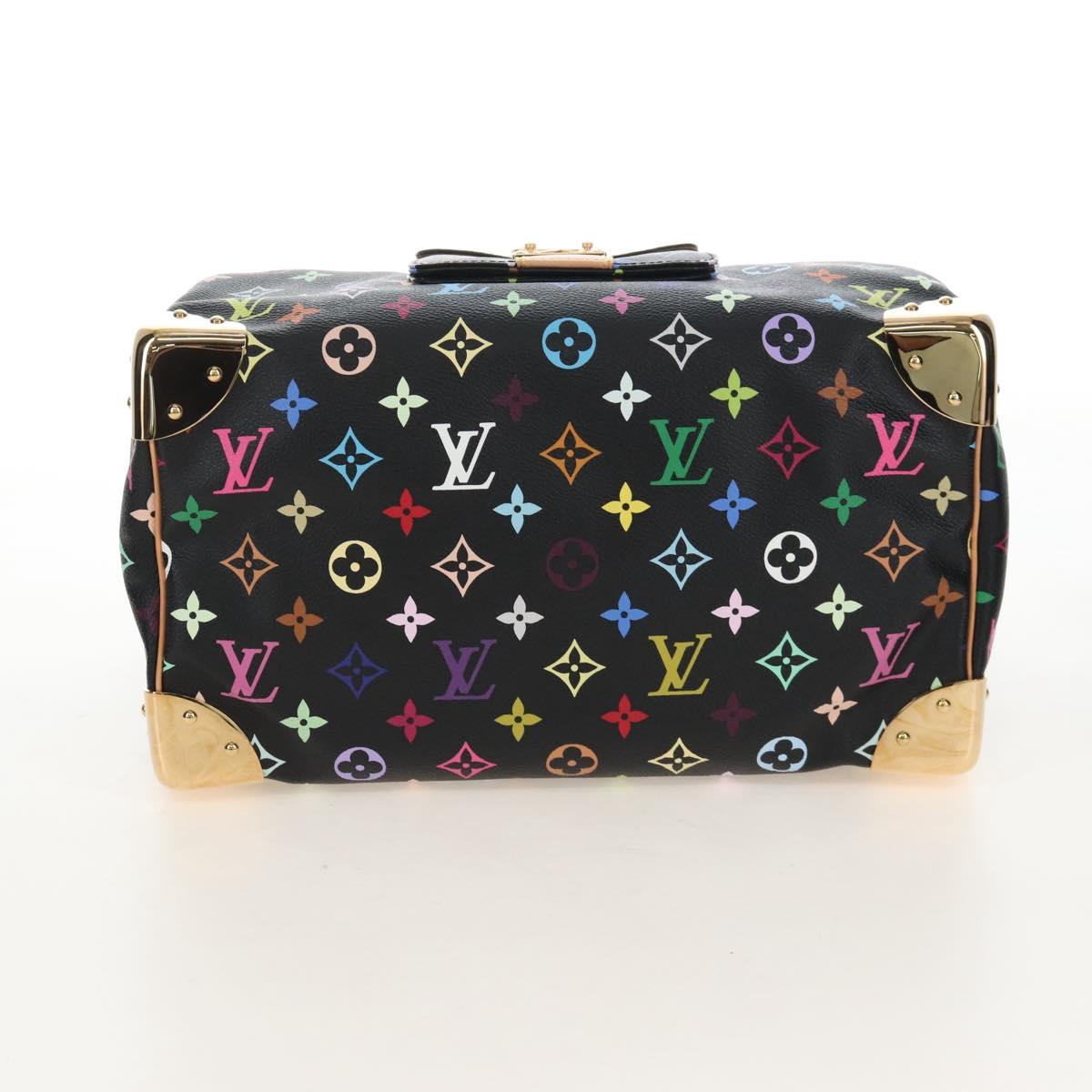 LOUIS VUITTON Monogram Multicolor Speedy 30 Hand Bag Black M92642 Auth 210029SM