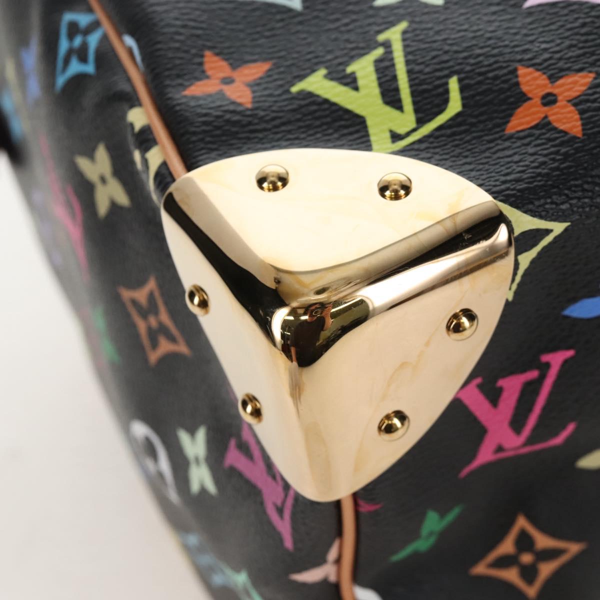 LOUIS VUITTON Monogram Multicolor Speedy 30 Hand Bag Black M92642 Auth 210029SM