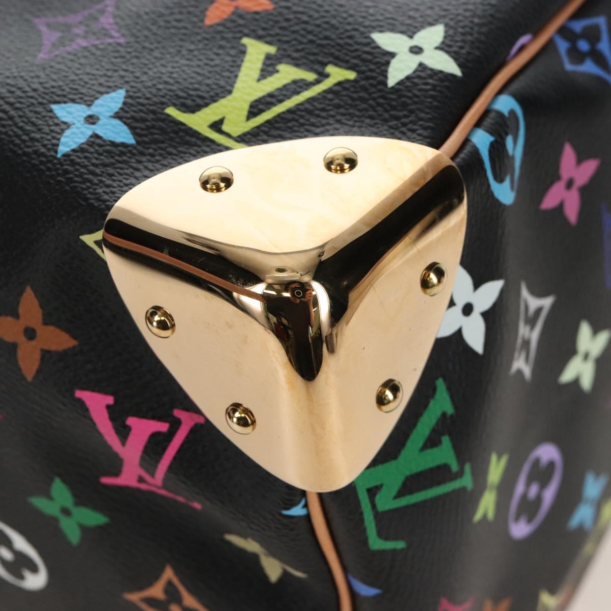 LOUIS VUITTON Monogram Multicolor Speedy 30 Hand Bag Black M92642 Auth 210029SM