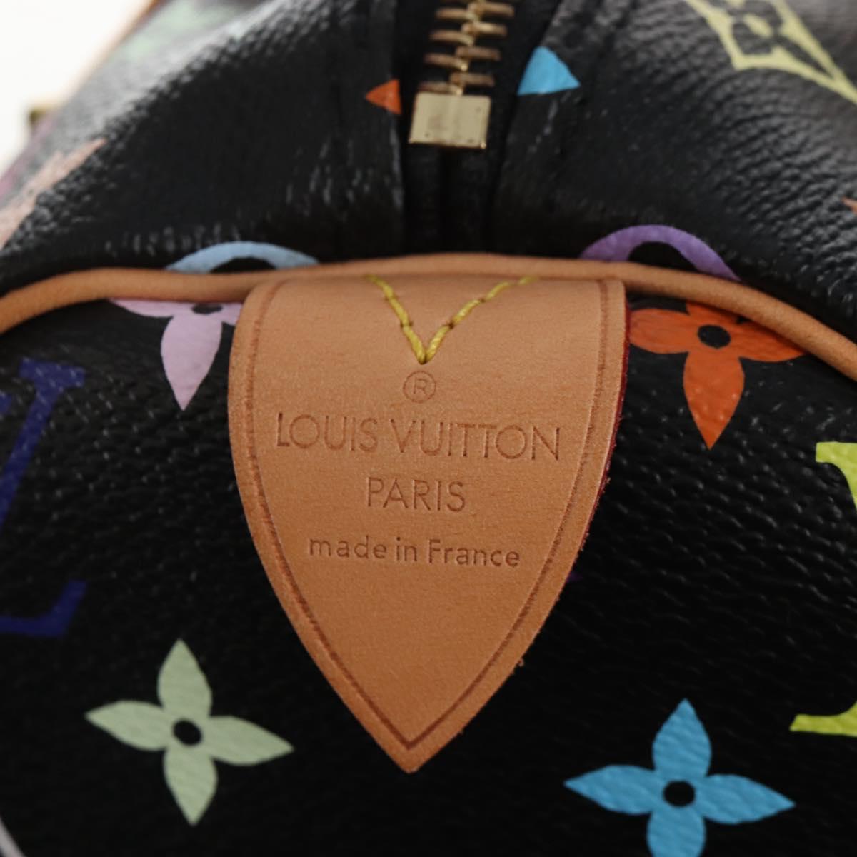 LOUIS VUITTON Monogram Multicolor Speedy 30 Hand Bag Black M92642 Auth 210029SM