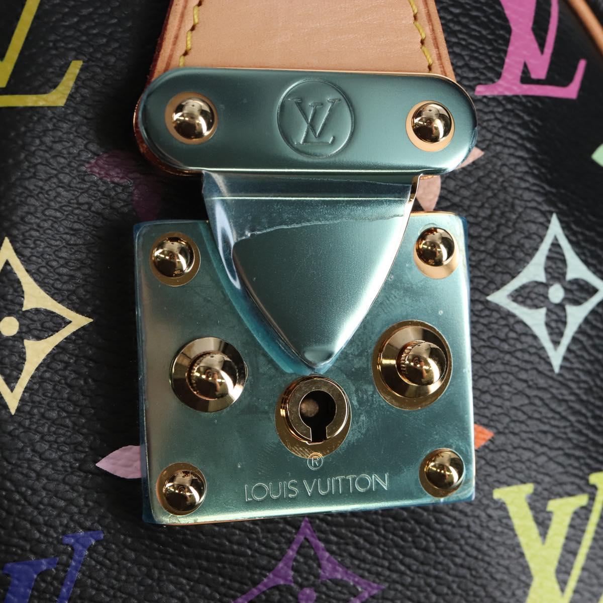 LOUIS VUITTON Monogram Multicolor Speedy 30 Hand Bag Black M92642 Auth 210029SM