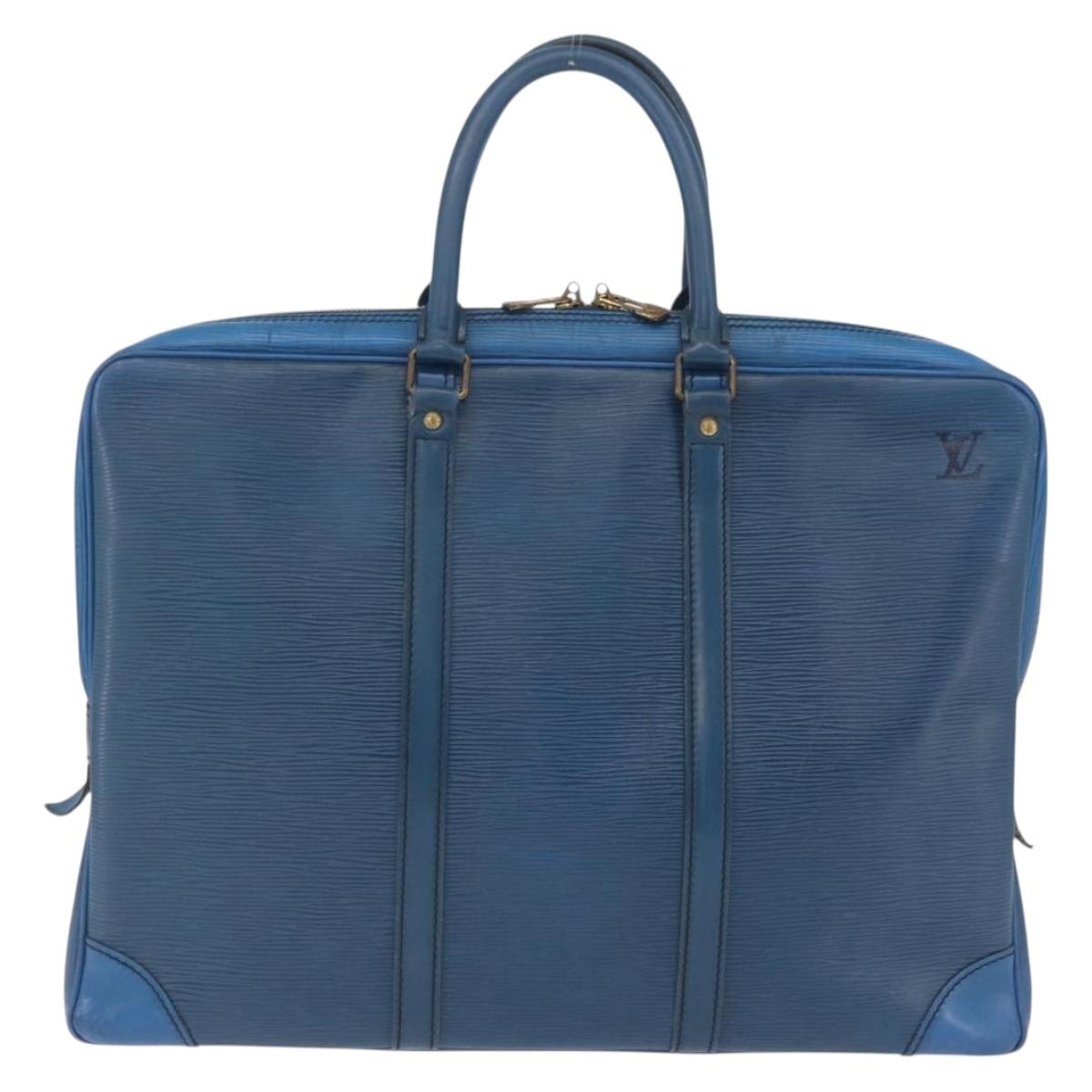 LOUIS VUITTON Epi Porte Documents Voyage Business Bag Blue M54475 LV Auth 210040