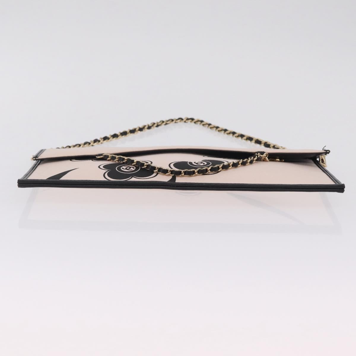 CHANEL Chain Shoulder Bag Canvas Pink Gold CC Auth 210045V