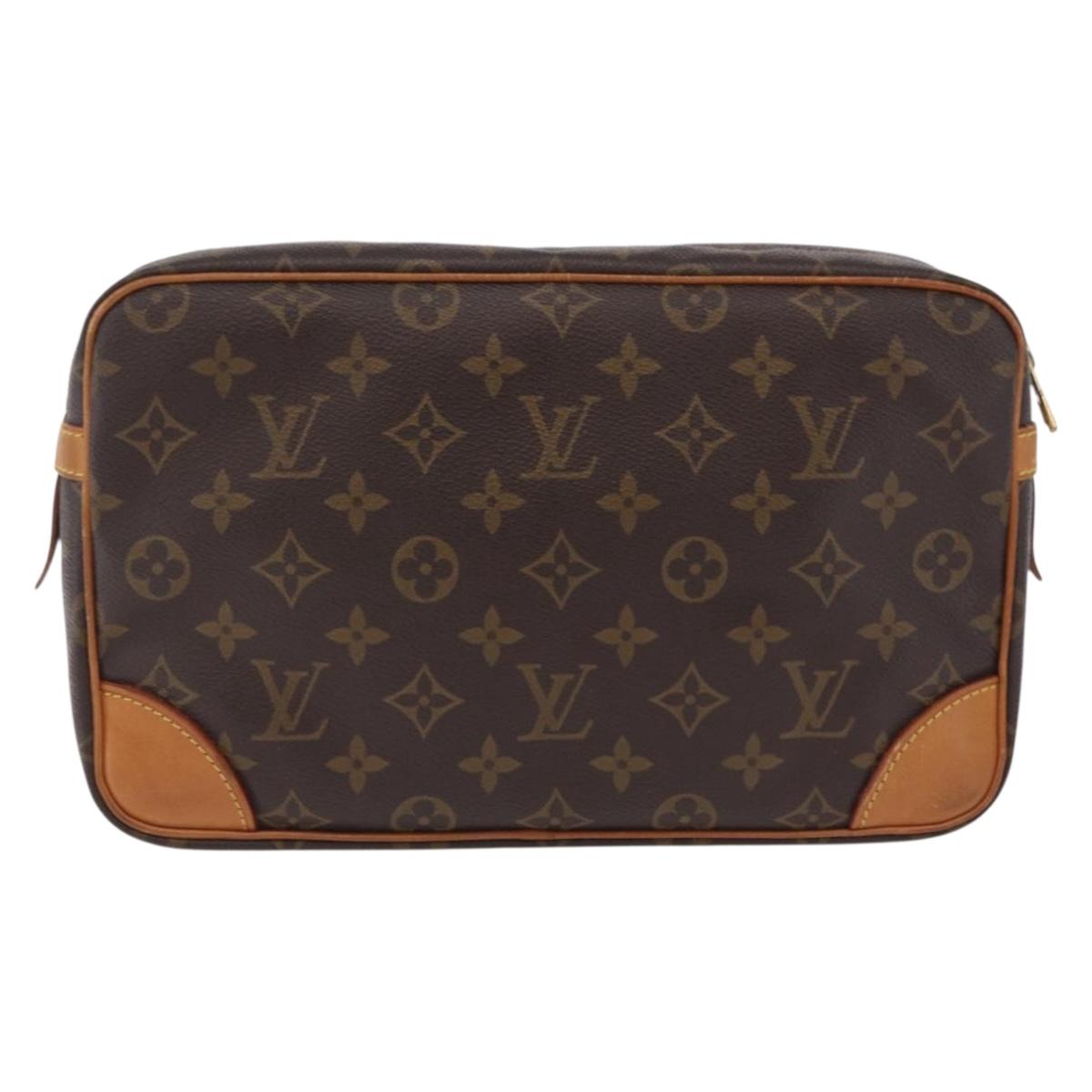 LOUIS VUITTON Monogram Compiegne 28 Clutch Bag M51845 LV Auth 210049