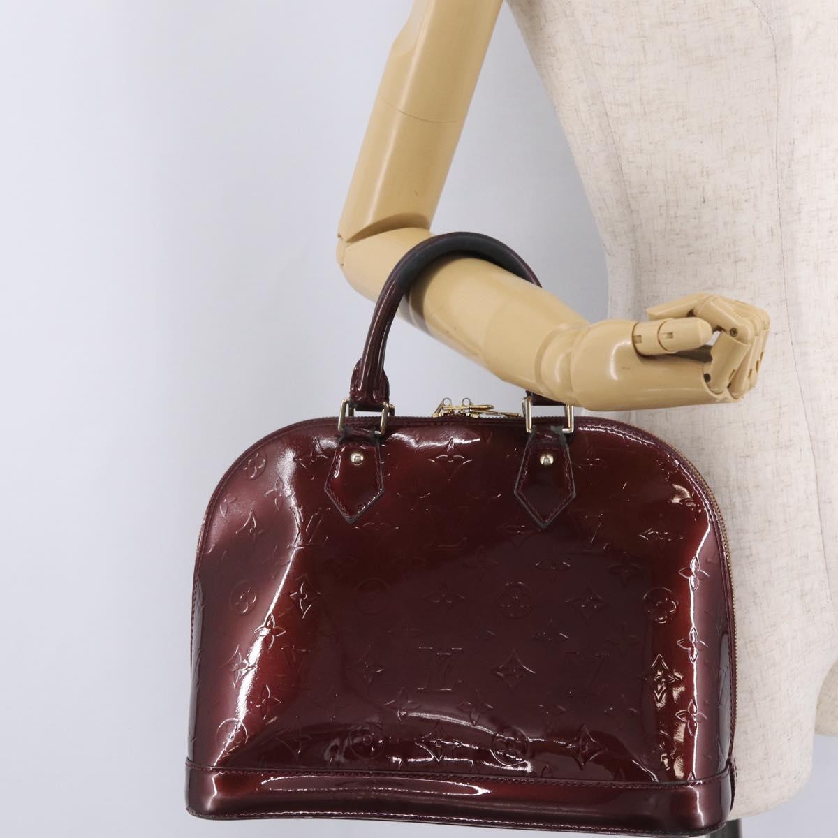 LOUIS VUITTON Monogram Vernis Alma PM Hand Bag Amarante M91611 LV Auth 210054