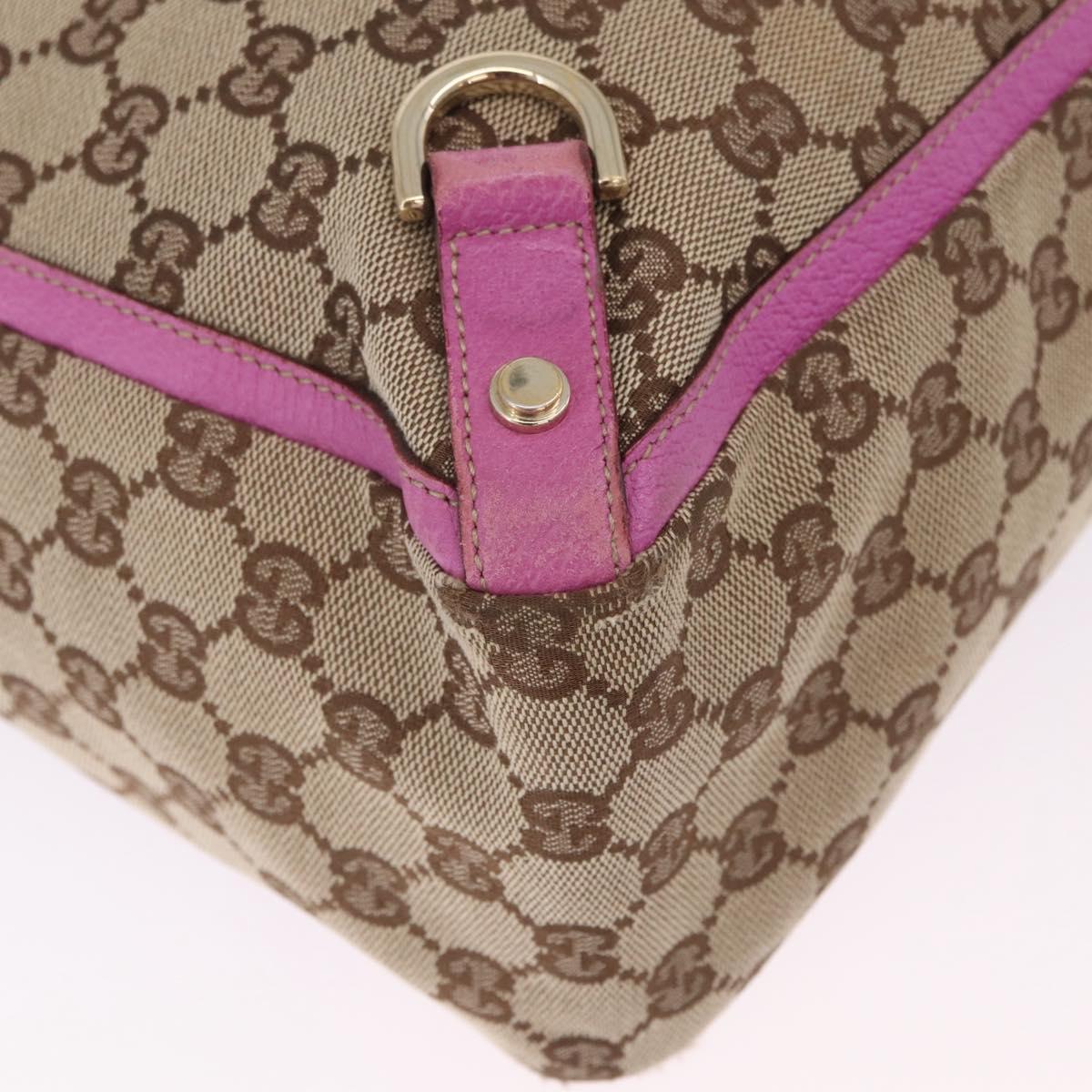 GUCCI GG Canvas Tote Bag Beige Gold 141472 Auth 210056