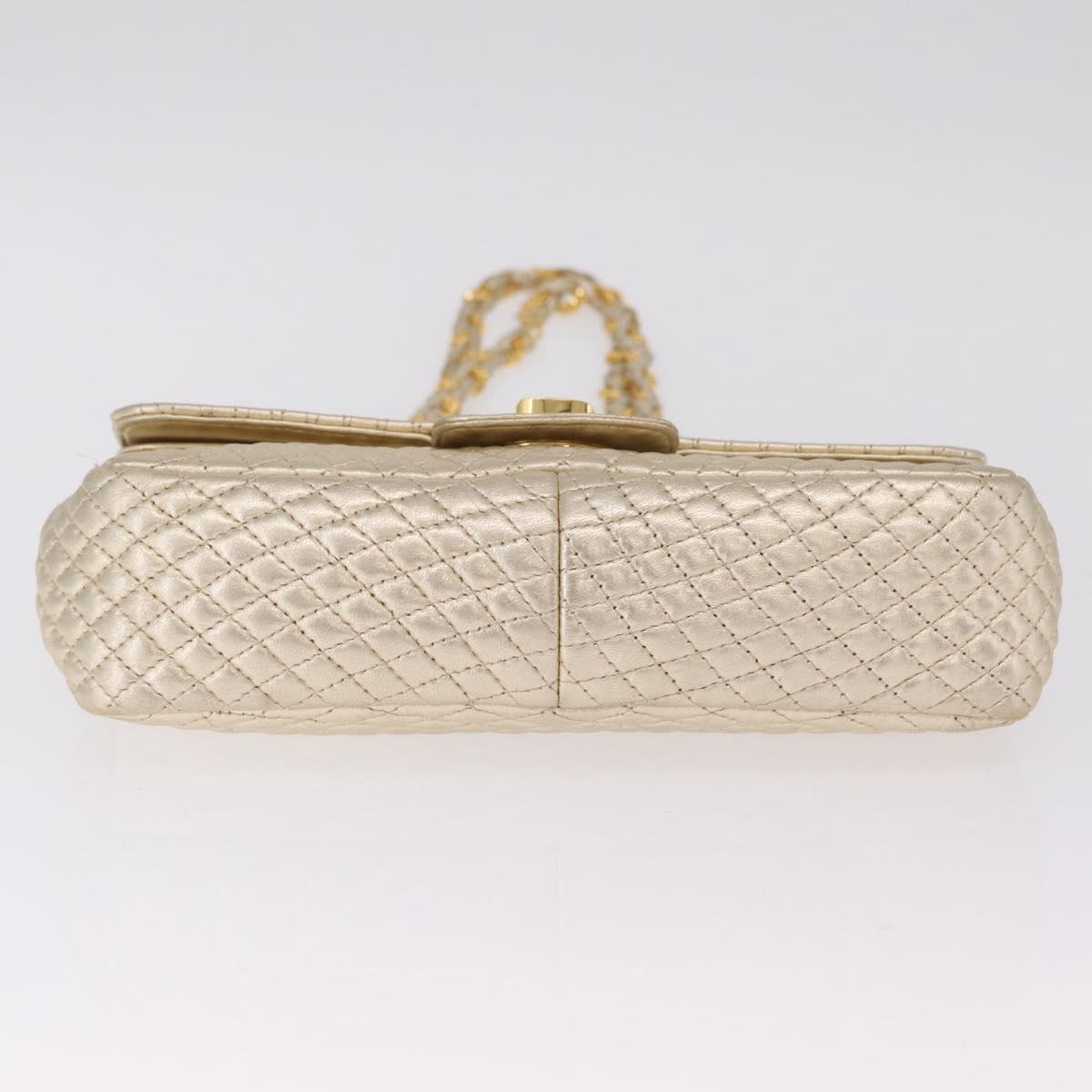 Bally Chain Shoulder Bag Leather Gold Auth 210061A