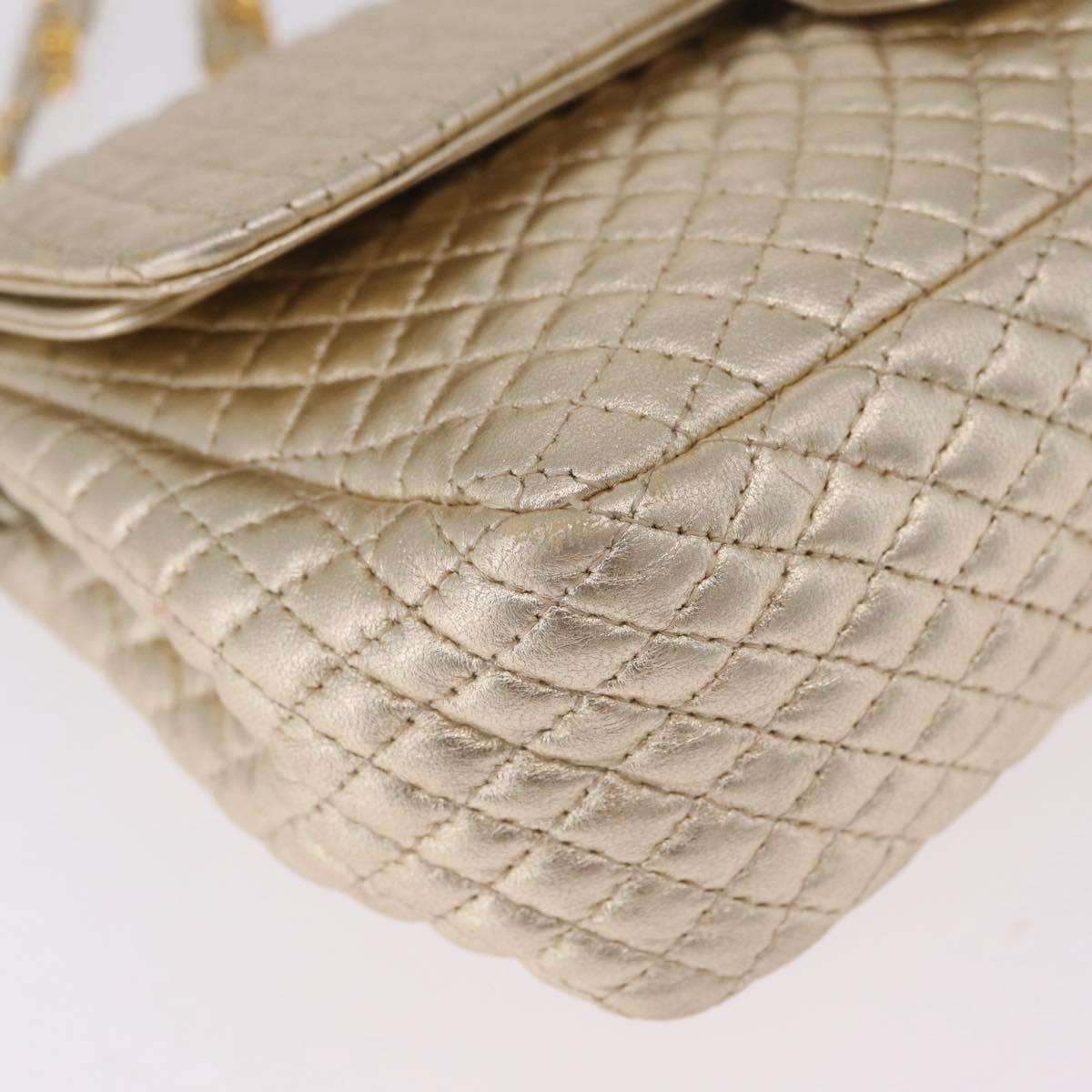 Bally Chain Shoulder Bag Leather Gold Auth 210061A