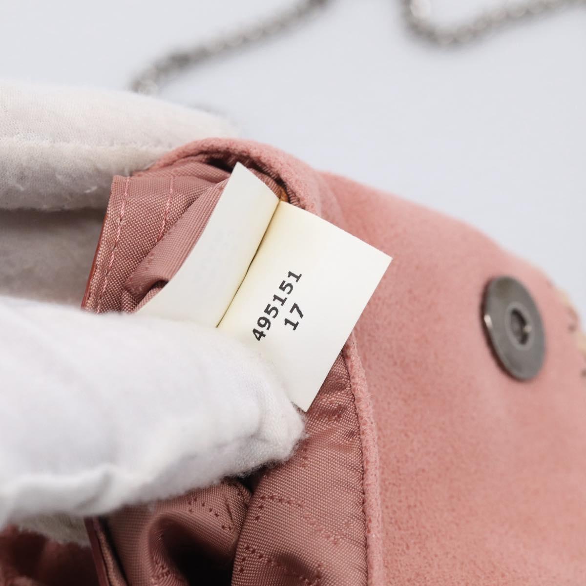 Stella McCartney Chain Falabella Bag Polyester Pink Silver 371223 Auth 210065A
