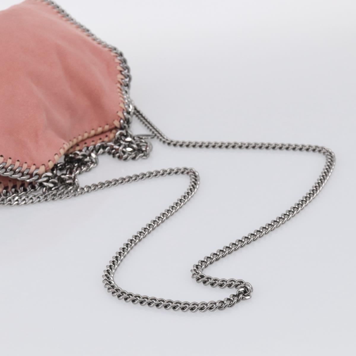 Stella McCartney Chain Falabella Bag Polyester Pink Silver 371223 Auth 210065A