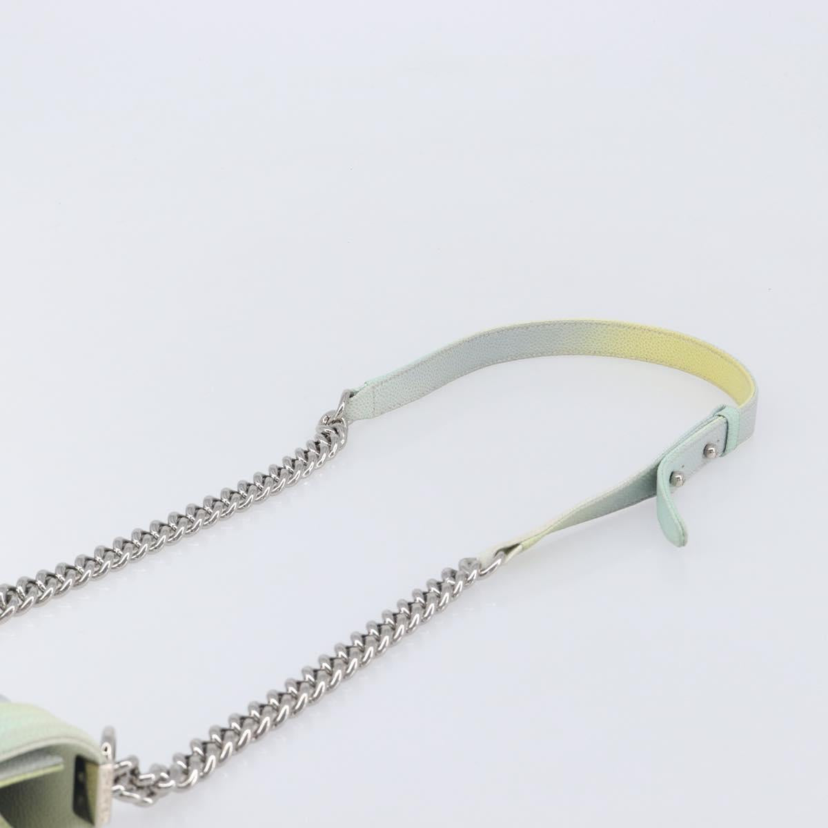 CHANEL Chain Matelasse Boy Chanel Bag Caviar Skin Multicolor CC Auth 210066SAM