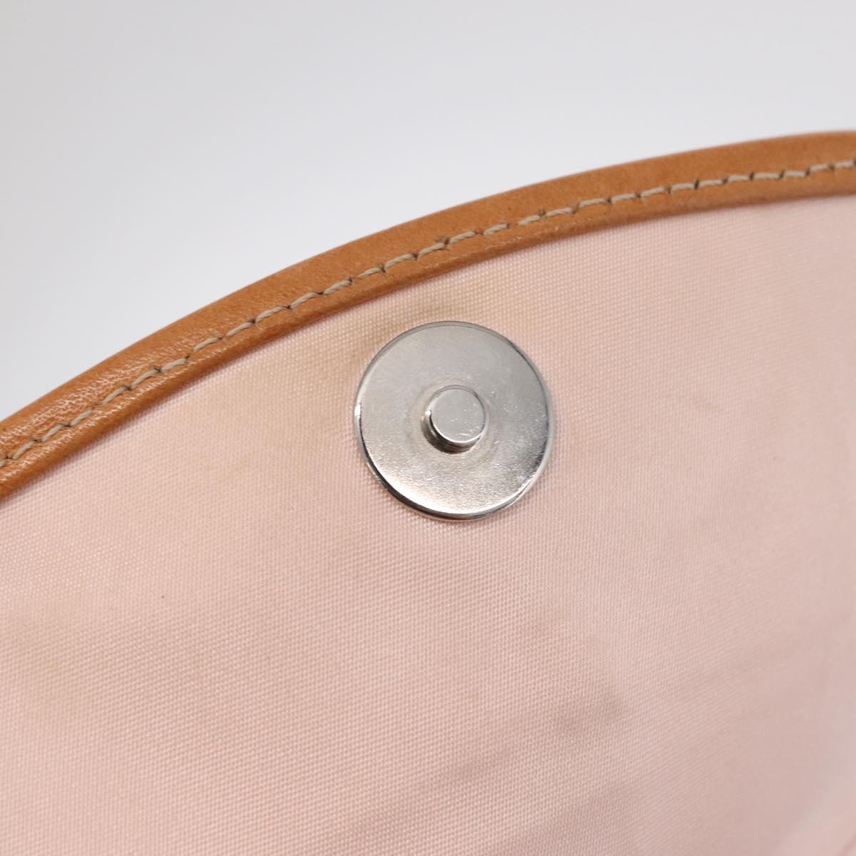 Christian Dior Trotter Canvas Romantic Chain Bag PVC Beige Silver Auth 210075A