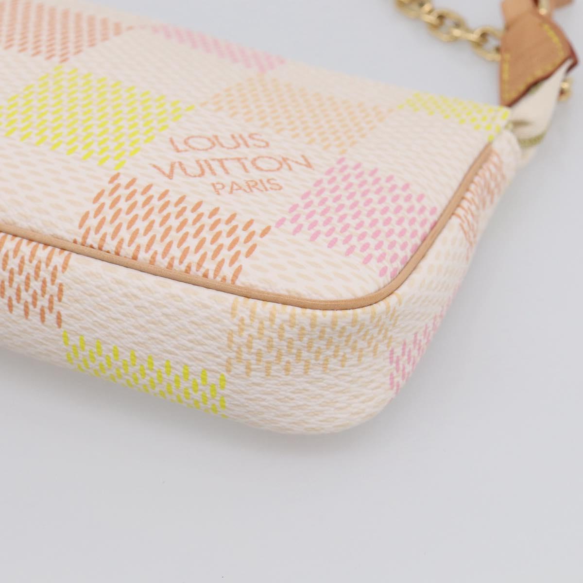 LOUIS VUITTON Damier Licious Pochette Pouch Peach N40642 LV Auth 210081SM