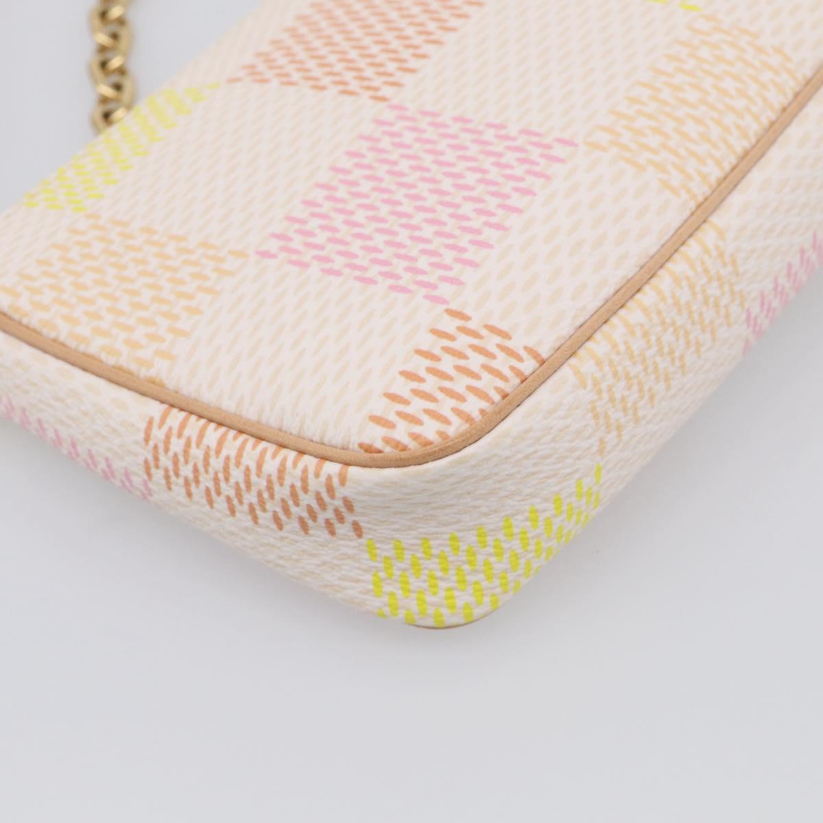 LOUIS VUITTON Damier Licious Pochette Pouch Peach N40642 LV Auth 210081SM
