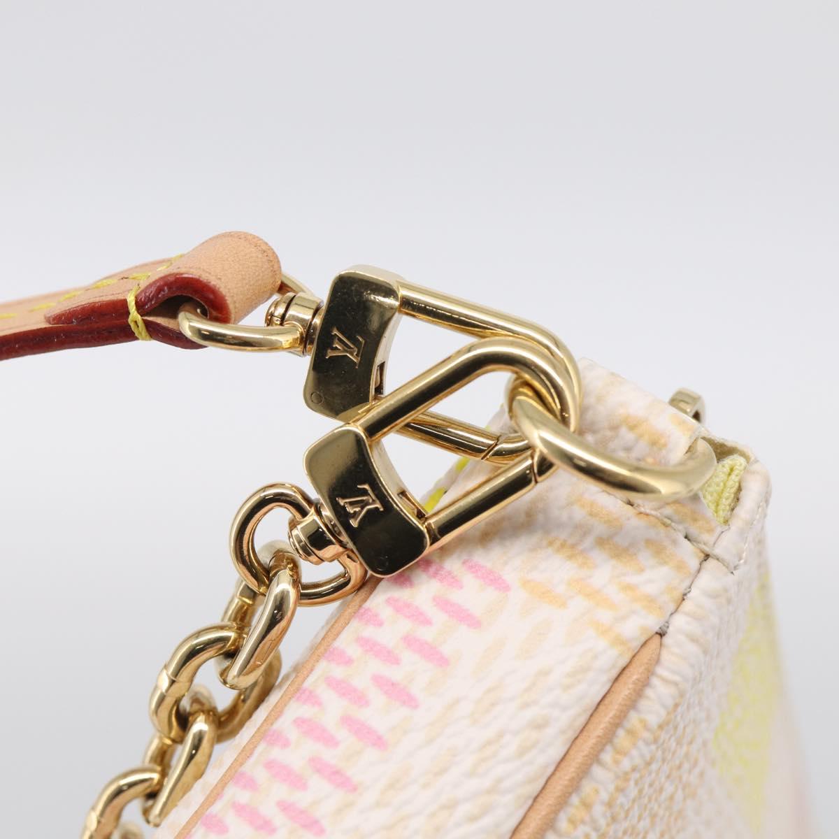 LOUIS VUITTON Damier Licious Pochette Pouch Peach N40642 LV Auth 210081SM