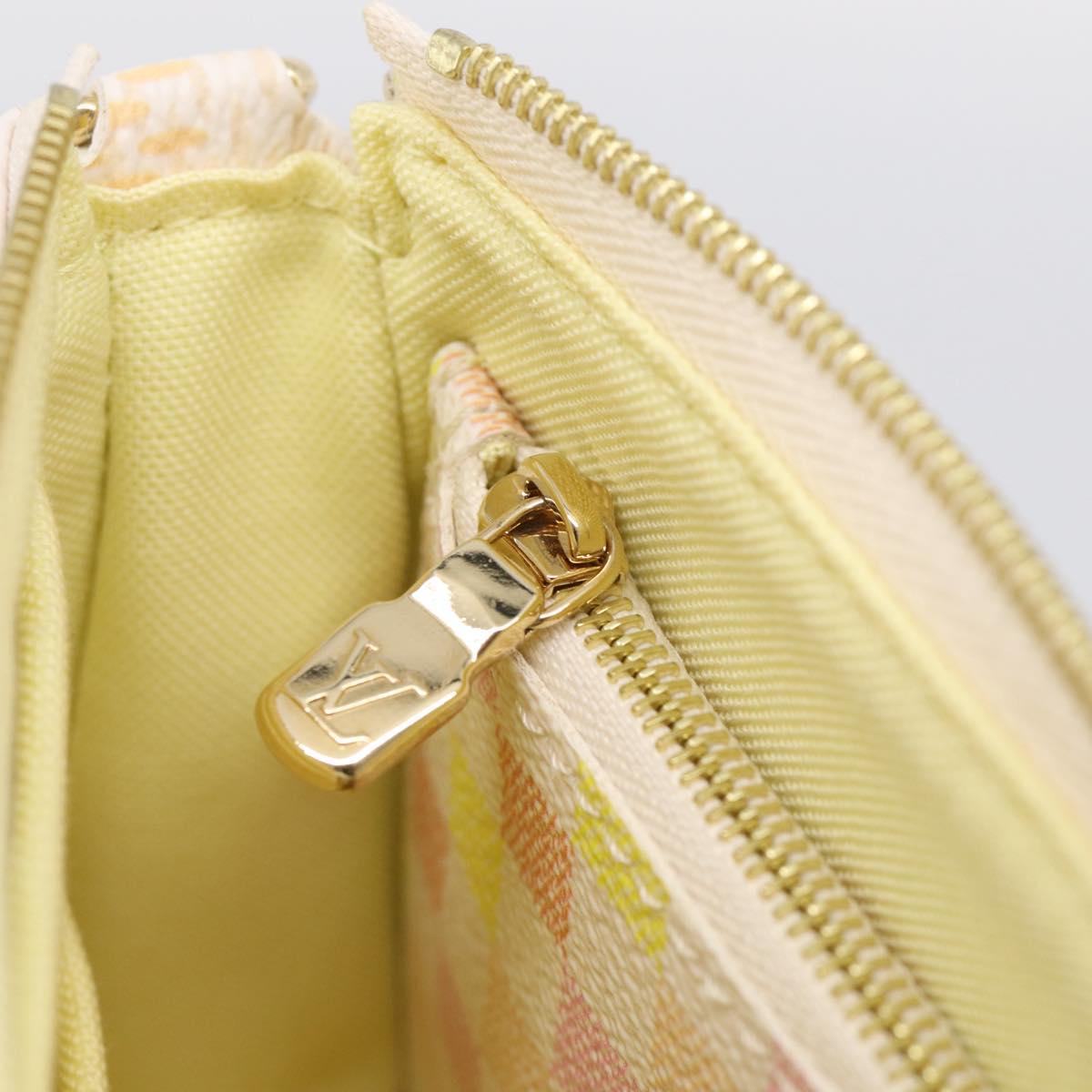 LOUIS VUITTON Damier Licious Pochette Pouch Peach N40642 LV Auth 210081SM